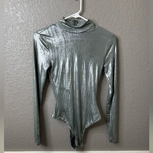 Green metallic bodysuit‎ by Lovers and Friends XXS